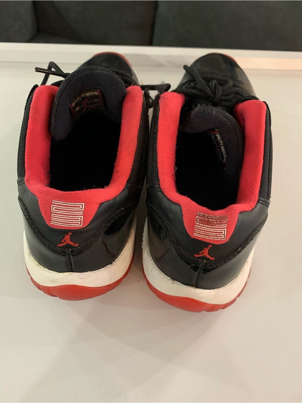 Jordan Kids Black and Red Low-Top Basketball Sneakers
